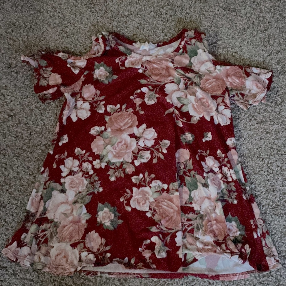 Floral red shirt